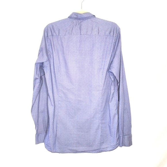 Ted Baker London Navy Geometric Print Shirt Size L (4) Long Sleeve Button Down - Picture 2 of 9